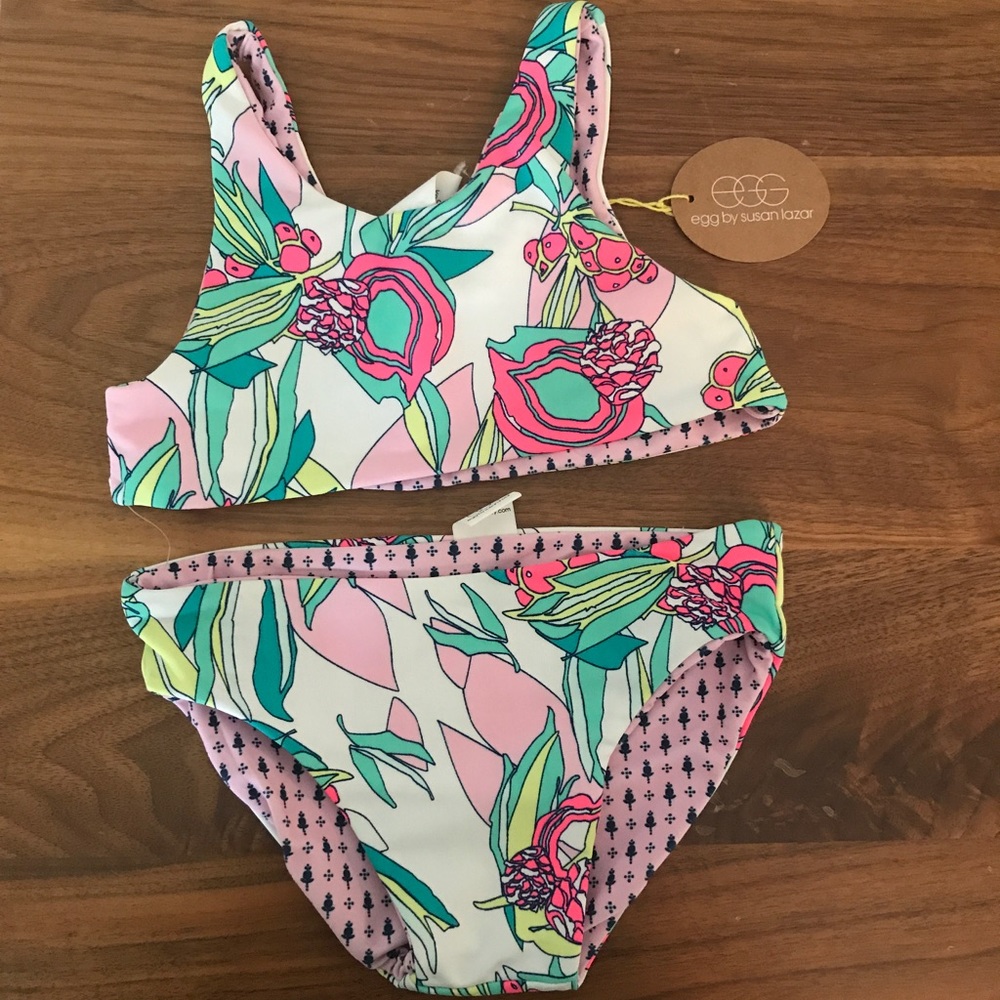 NWT EGG reversible girls swimsuit